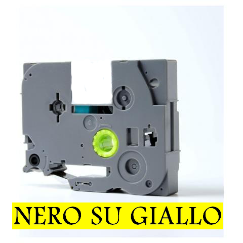 18mmX8m Nastro laminato compatibile per Brother TZe-641 nero su giallo