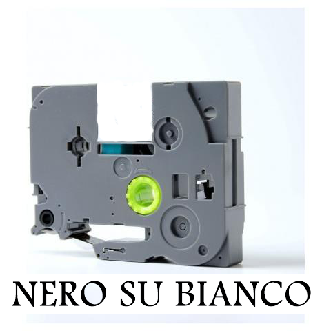 12mmX8m Nastro laminato compatibile per Brother TZe-FX231 nero su bianco