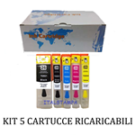 Kit 5 Cartuccia ricaricabile vuota per Epson T2621-T2631-T2634