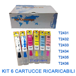 Cartuccia ricaricabile vuota per Epson T2431 T2432 T2433 T2434 T2435 T2436 con chip autoreset