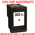 F6U68AE Cartuccia rigenerata per HP 302XL nero visualizza livello inchiostro con CHIP AGGIORNATO