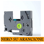 12mmX5m Nastro laminato compatibile per Brother TZe-B31 nero su arancione