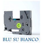 12mmX8m Nastro laminato compatibile per Brother TZe-233 blu su bianco