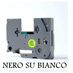 18mmX8m Nastro laminato compatibile per Brother TZe-241 nero su bianco