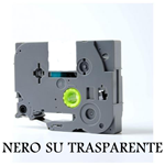 6mmX8m Nastro laminato compatibile per Brother TZe-111 nero su trasparente