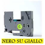 9mmX8m Nastro laminato compatibile per Brother TZe-FX621 nero su giallo