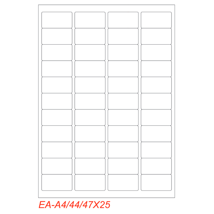 Etichette adesivo formato A4 165g 47,5*25,5mm n.44 etichette/foglio (conf.100foglio)