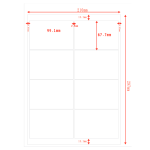 Etichette adesivo formato A4 165g 99,1*67,7 mm n.8 etichette/foglio (conf.100foglio)