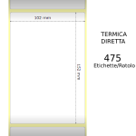 Termica diretta Etichette permanente per ZEBRA 102mm*152mm 475pz 