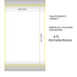 Trasferimento termico Etichette permanente per ZEBRA 102mm*152mm 475pz utilizzo con Ribbon