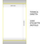 Termica diretta Etichette permanente per ZEBRA 100mm*150mm 1000pz 