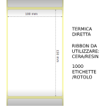 Trasferimento termico Etichette permanente per ZEBRA 100mm*150mm 1000pz utilizzo con Ribbon